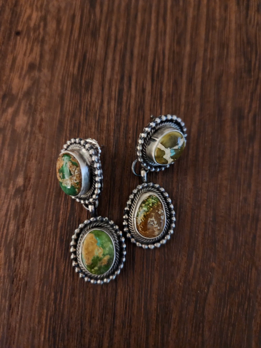 Sonoran Moyntain Sterling Silver Drop Earrings - Signed Rena Shelly Navajo
